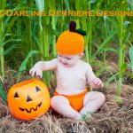 Pumpkin Hat and Diaper Cover Croche..