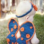 Crochet Butterfly Wings, Diaper Cover, and Headband Pattern
