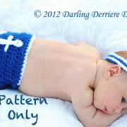 Anchor Diaper Cover, Sailor Hat, and Nautical Headband Crochet Pattern