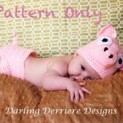 Pig Hat and Diaper Cover Crochet Pattern