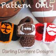 Sports Booties Crochet Pattern for Football, Baseball, and Basketball