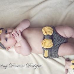 Bow Headband and Diaper Cover Crochet Pattern